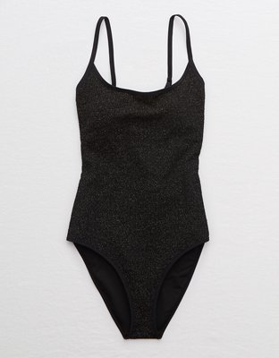 Aerie Shine Tie Back One Piece Swimsuit