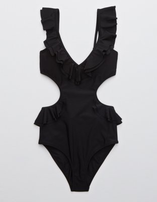 aerie tie cutout one piece swimsuit