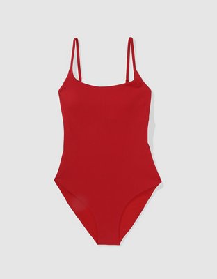 Aerie Ribbed Tie Back One Piece Swimsuit