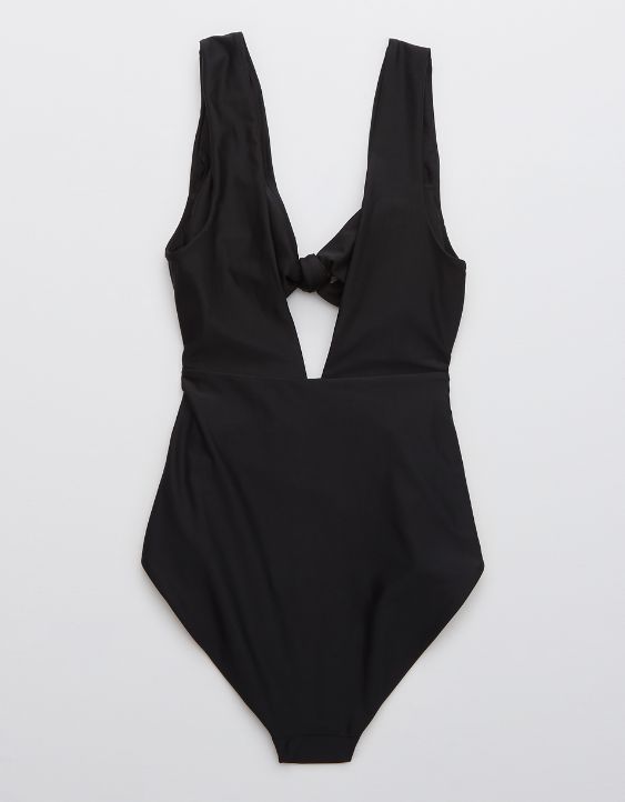 Aerie Tie Front One Piece Swimsuit