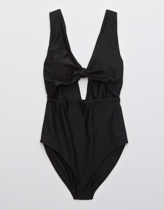 Aerie Tie Front One Piece Swimsuit
