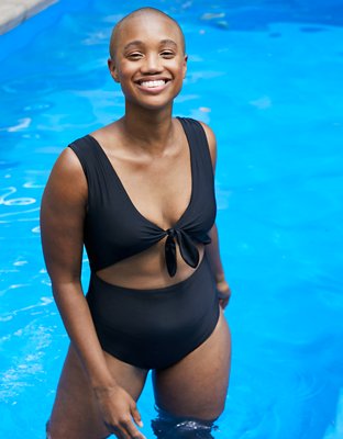 Aerie Tie Front One Piece Swimsuit | Aerie