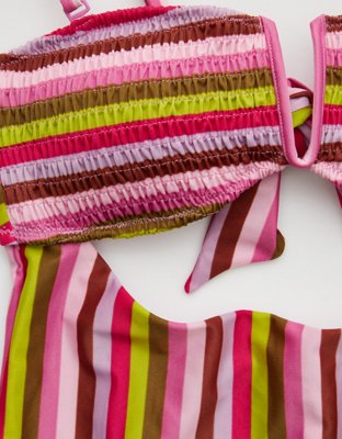 Aerie Smocked Bandeau One Piece Swimsuit