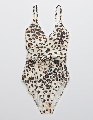 Buy Aerie Leopard Longline Scoop Bikini Top online