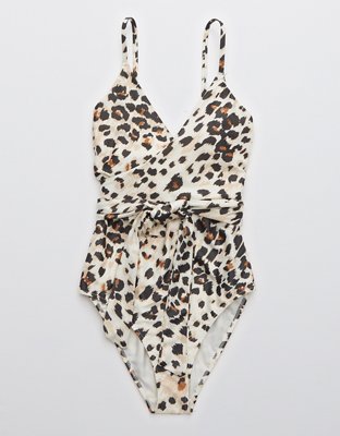 Buy Blue Leopard Wrap One Piece