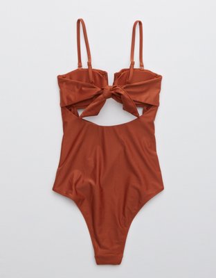 Aerie Smocked Bandeau One Piece Swimsuit