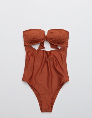 aerie smocked one piece swimsuit