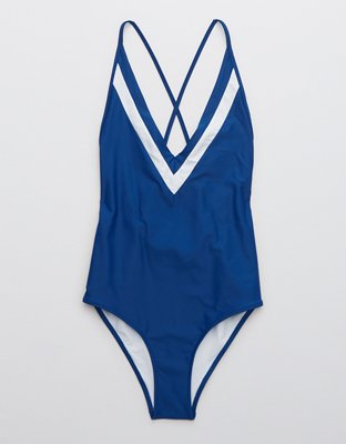 Aerie V-Neck One Piece Swimsuit