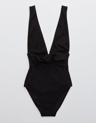 Aerie Ribbed Plunge One Piece Swimsuit