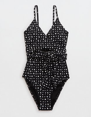 Aerie Ribbed Wrap One Piece Swimsuit