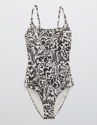 Aerie Ribbed Tie Back One Piece Swimsuit