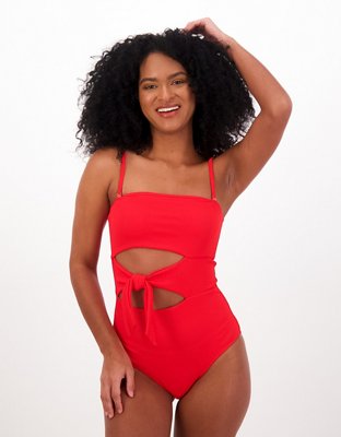 Basic Red Bandeau Bodysuit