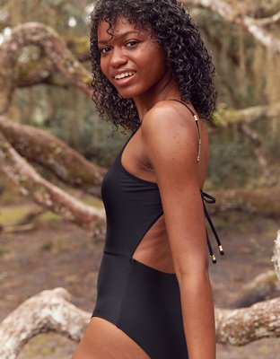 Aerie One Shoulder One Piece Swimsuit