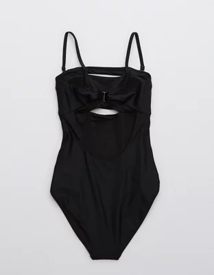 Aerie Split Bandeau One Piece Swimsuit