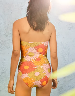 Aerie Wrap Strapless One Piece Swimsuit