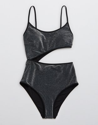 Aerie Shine Cut Out Scoop One Piece Swimsuit