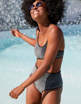 Aerie Shine Cut Out Scoop One Piece Swimsuit
