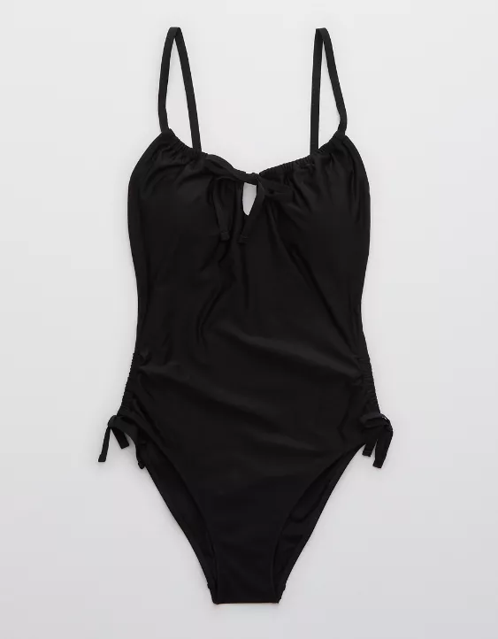 Aerie Ruched Keyhole One Piece Swimsuit