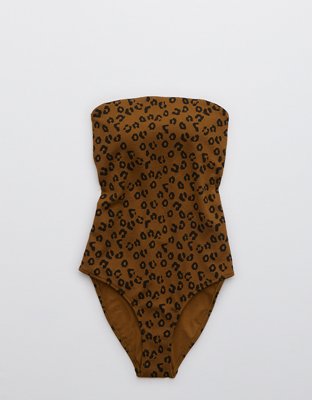 Купальник Leopard Textured, бандо — Aerie — фото 3