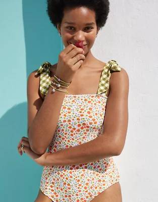 Aerie Bandeau One Piece Swimsuit