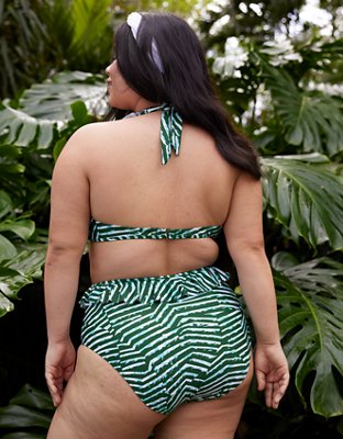 Aerie Ruffle Halter One Piece Swimsuit