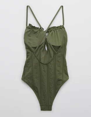 Traje de baño one piece con abertura Aerie