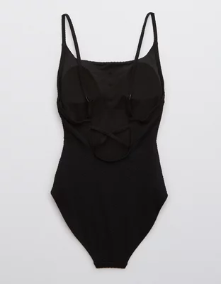 Aerie Jacquard Crossback Scoop One Piece Swimsuit