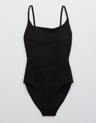 Aerie Jacquard Crossback Scoop One Piece Swimsuit