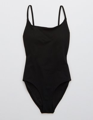 Aerie Jacquard Strappy Back One Piece Swimsuit