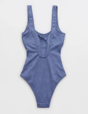 Aerie Jacquard Scoop One Piece Swimsuit