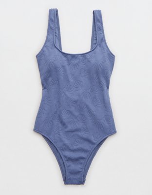 Aerie Jacquard Strappy Back One Piece Swimsuit