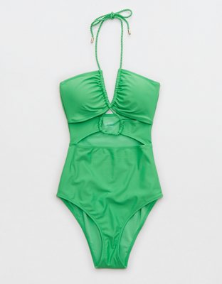Traje de baño one piece calado Aerie