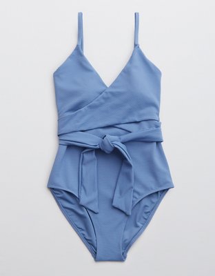 Aerie Pique Wrap One Piece Swimsuit