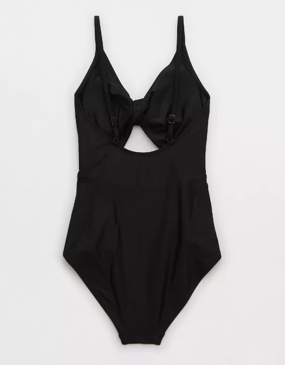 Aerie Twist Cut Out One Piece Swimsuit