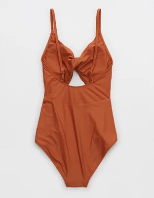 Aerie Twist Cut Out One Piece Swimsuit