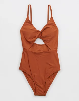 Aerie Twist Cut Out One Piece Swimsuit