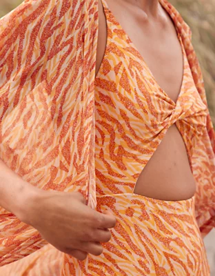Aerie Twist Cut Out One Piece Swimsuit