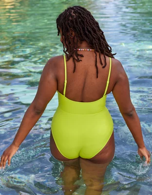 Aerie Twist Cut Out One Piece Swimsuit