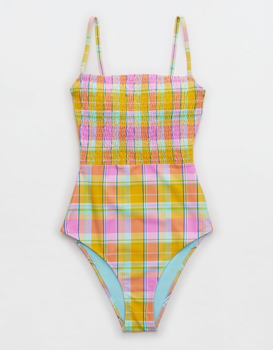 Aerie Smocked One Piece Swimsuit