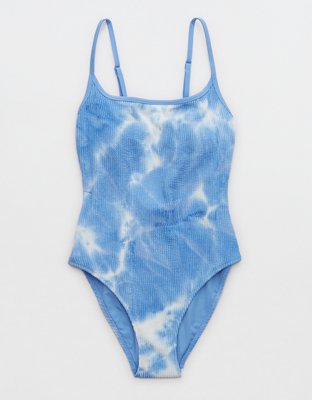 Aerie Traje de baño one piece arrugado con cuello caído