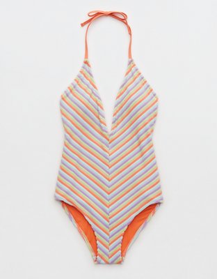 Aerie Terry Halter One Piece Swimsuit