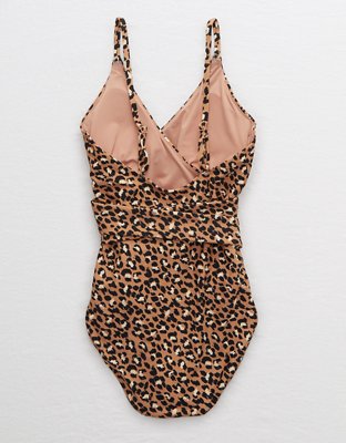 Aerie Leopard Full Coverage One Piece Swimsuit