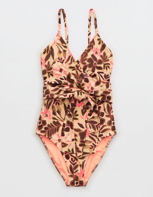 Aerie Leopard Full Coverage One Piece Swimsuit