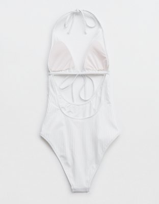 Aerie Textured Strappy One Piece Swimsuit