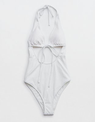 Aerie Textured Strappy One Piece Swimsuit