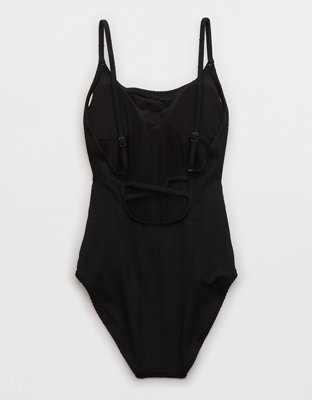 Aerie Crinkle Crossback One Piece Swimsuit