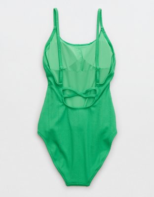 Aerie Crinkle Crossback One Piece Swimsuit