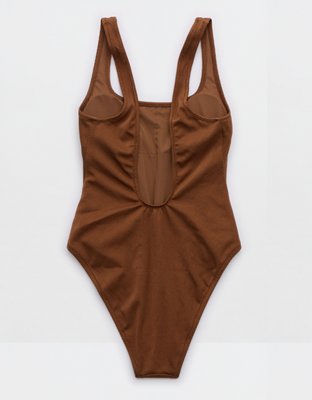 Aerie Shine Pique Babewatch One Piece Swimsuit