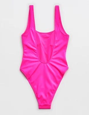 Aerie Shine Pique Babewatch One Piece Swimsuit