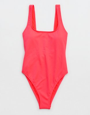 Aerie Shine Pique Scoop Twist Longline Bikini Top